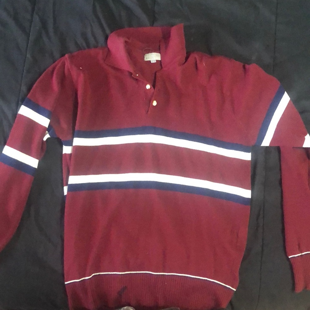 Red acrylic striped shirt